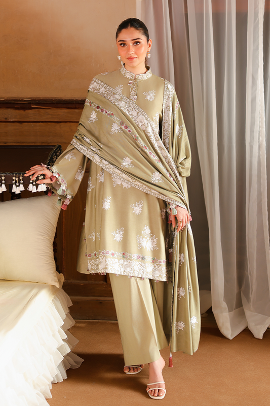 Picture of Cross Stitch - Print Satin Edit - Muted Sage - Available at Raja Sahib