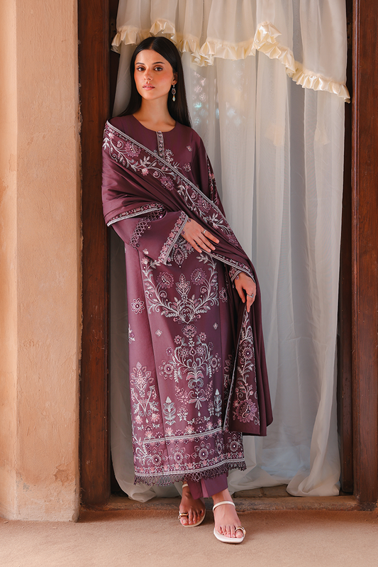 Picture of Cross Stitch - Print Satin Edit - Mulberry Brown - Available at Raja Sahib