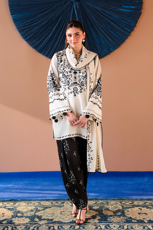 Picture of Cross Stitch - Print Satin Edit - Ivory Noir - Available at Raja Sahib