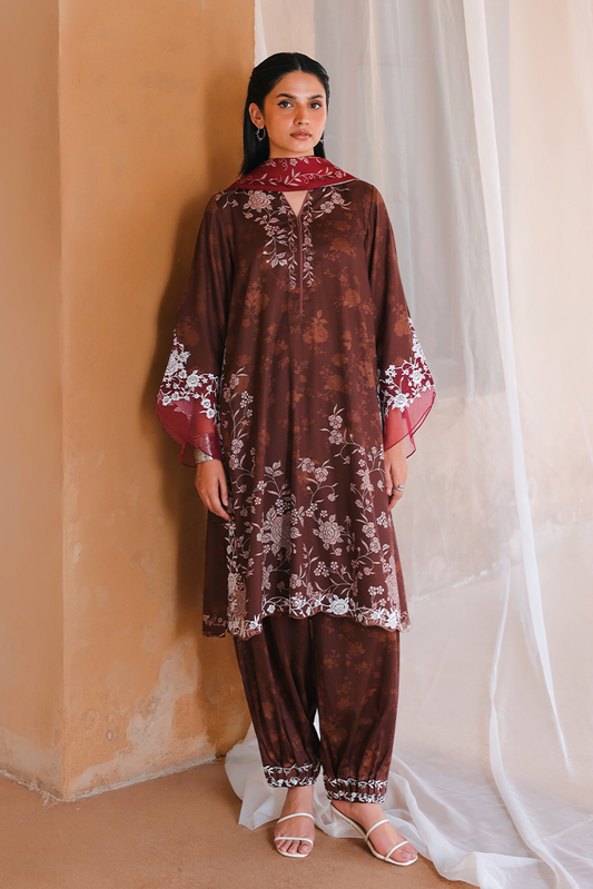 Picture of Cross Stitch - Print Satin Edit - Sepia Bloom - Available at Raja Sahib