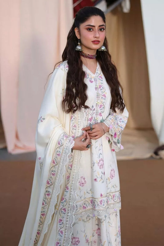 Picture of Cross Stitch - Alabaster Bloom Khaddar Embroidered Suit - 3 Piece - Available at Raja Sahib