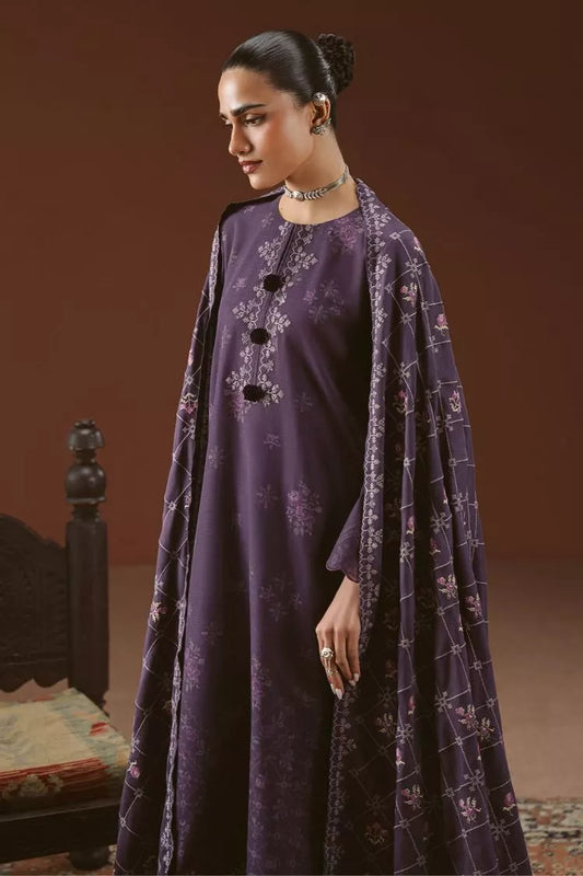 Picture of Cross Stitch - Purple Mosaic Khaddar Embroidered Suit - 3 Piece - Available at Raja Sahib