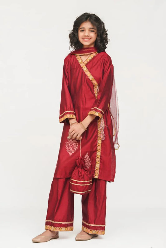 Picture of Abar - Farah Spring Bloom - 2 Piece - Chic Maroon - Available at Raja Sahib