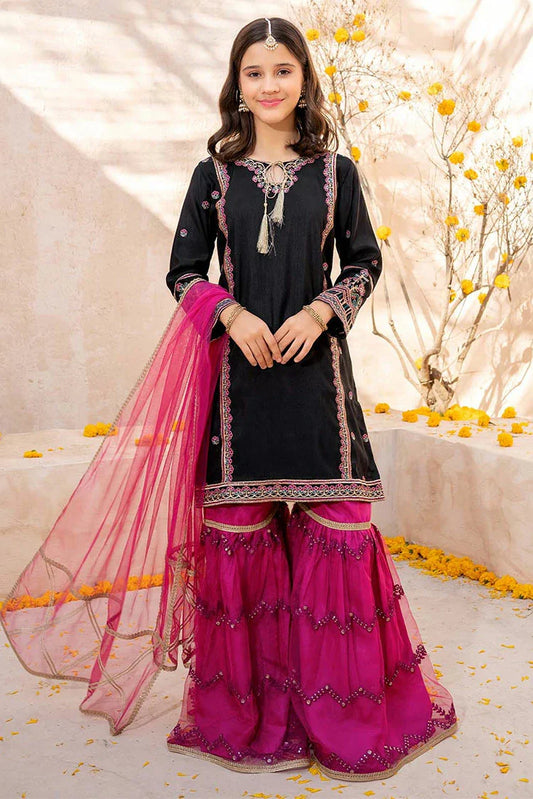 Picture of Modest - Meethi Eid - Rawsilk Embroidered 3 Pc Gharara - Available at Raja Sahib