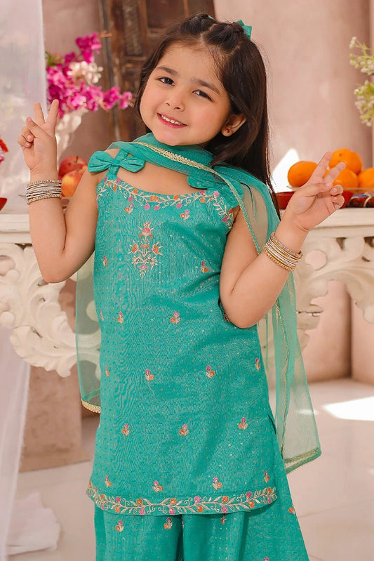 Picture of Modest - Embroidered Cotton Lawn Sharara - 3 Piece - Available at Raja Sahib