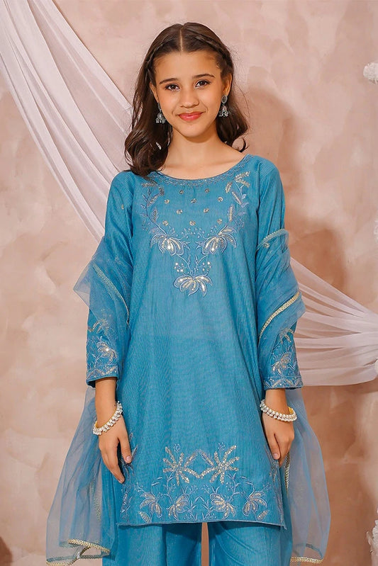 Picture of Modest - Embroidered Maysuri Suit - 3 Piece - Available at Raja Sahib