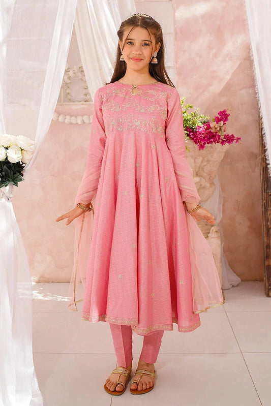 Picture of Modest - 3 Piece - Cotton Lawn Embroidered Frock - Available at Raja Sahib