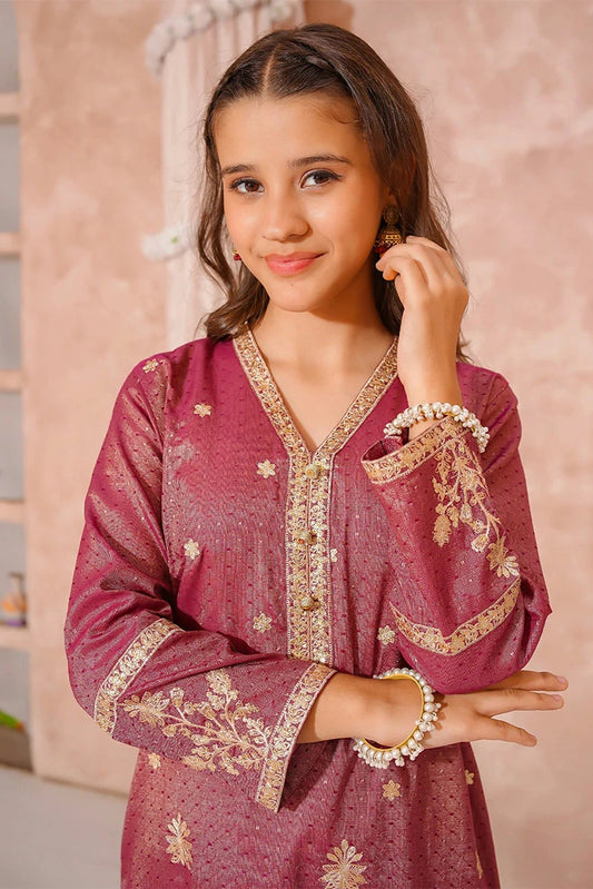 Picture of Modest - Girls Embroidered Maysuri Suit - 3 Piece - Available at Raja Sahib
