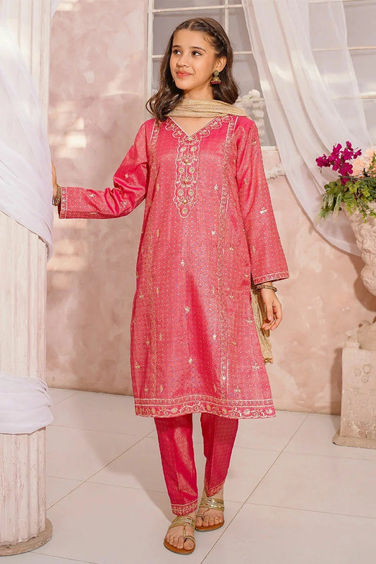 Picture of Modest - Girls Maysuri Embroidered Suit - 3 Piece - Available at Raja Sahib