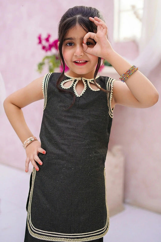 Picture of Modest - Toddlers Black Cotton Lawn Set - 3 Piece - Available at Raja Sahib