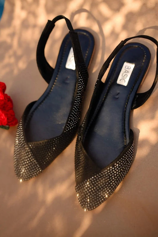 Picture of Chapter 13 - Sling Back Sandals - Noir Sparkle - Available at Raja Sahib