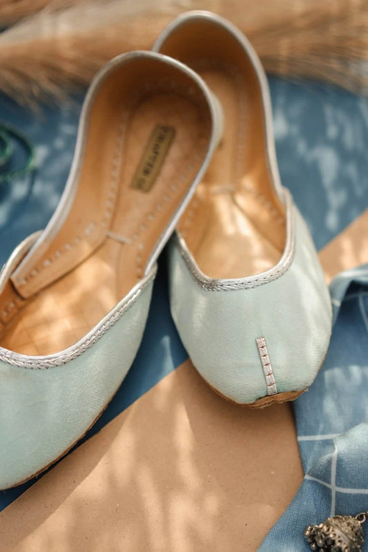 Picture of Chapter 13 - Micro Velvet Khussa - Ice Blue - Available at Raja Sahib