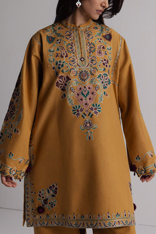 Picture of Zara Shahjahan - Coco Winter Unstitched - OCHRE-2A - Unstitched - Available at Raja Sahib