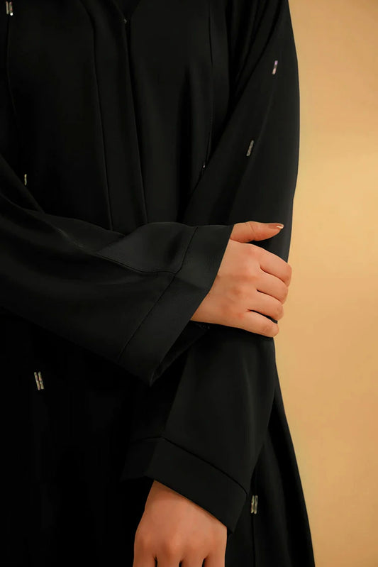 Picture of Divinely Crafted - Embellished Abaya Set - Black - Available at Raja Sahib