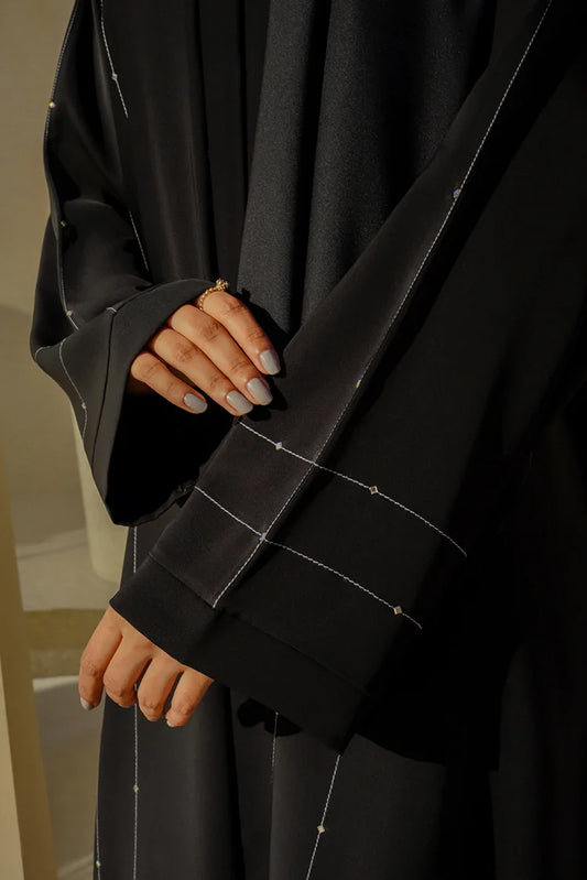 Picture of Divinely Crafted - Hareer Abaya - Buttoned Up - Available at Raja Sahib
