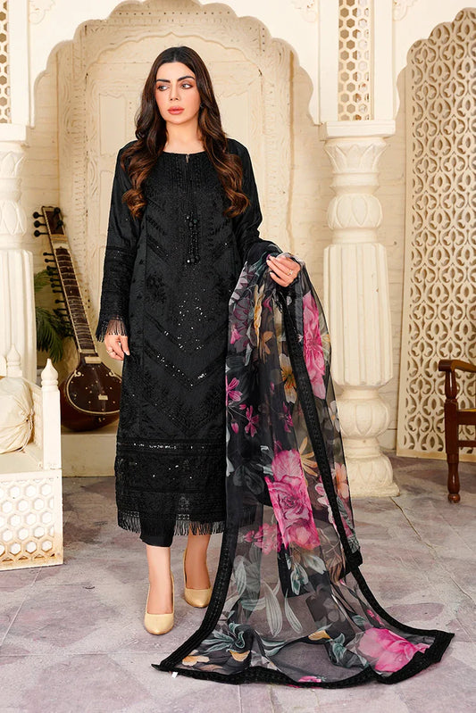 Picture of Khubsurat - Afreen - 3307 - Black - KH-ORNT - Available at Raja Sahib