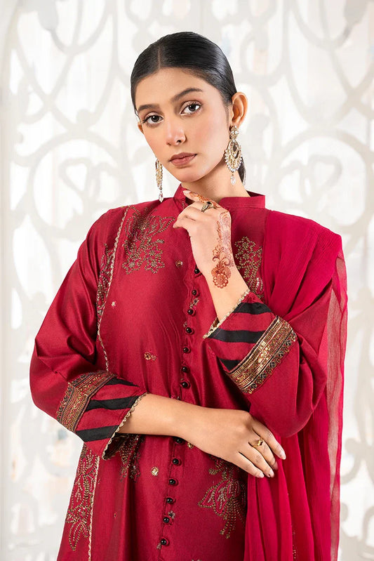 Picture of Khubsurat - 3 Piece Stitched Embroidered - Red - 3389-KH-SKTN - Available at Raja Sahib