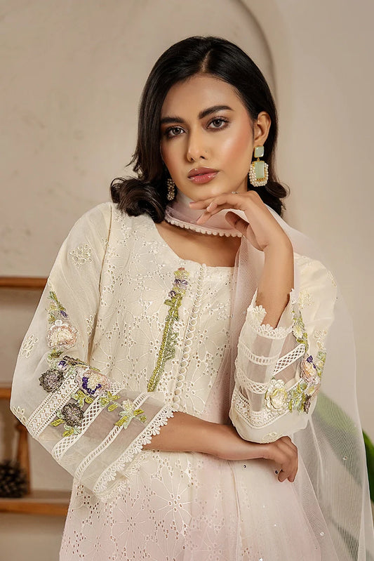 Picture of Khubsurat - 3 Piece Ready To Wear - Lilac - 3671-KH-CT - Available at Raja Sahib