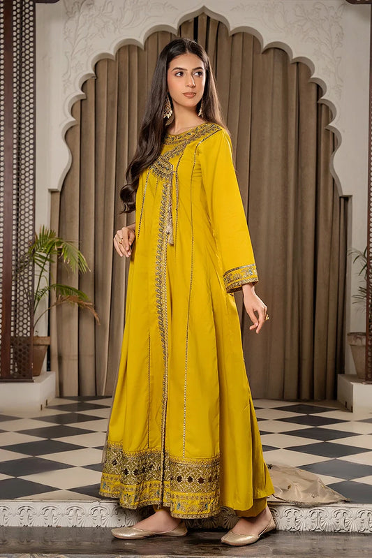 Khubsurat - 3 Pieces Ready to Wear - Mustard - 3701-KH-CT