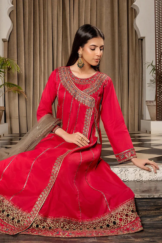 Picture of Khubsurat - 3 Pieces Ready to Wear - Shocking Pink - 3701-KH-CT - Available at Raja Sahib