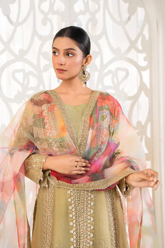 Khubsurat - 3 Piece Stitched Embroidered - Pistachio - 3793-KH-OR