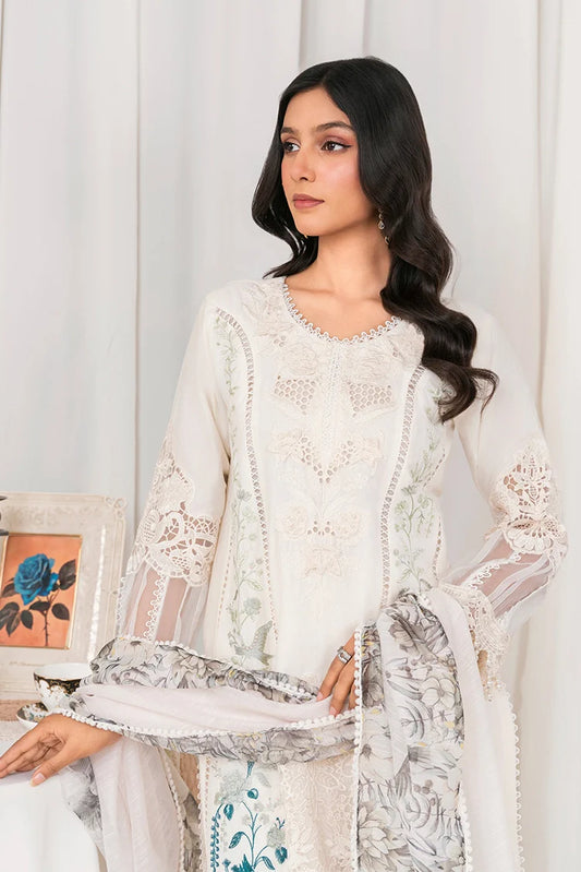 Picture of Khubsurat - 3 Piece Ready To Wear - White - 3804-KH-CT - Available at Raja Sahib