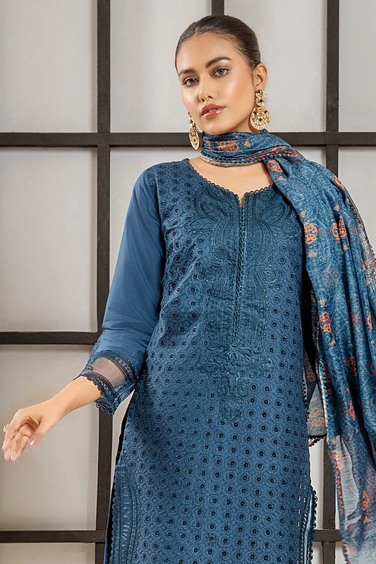 Khubsurat - 3 Pieces Ready To Wear - Teal - 3829-KH-CT