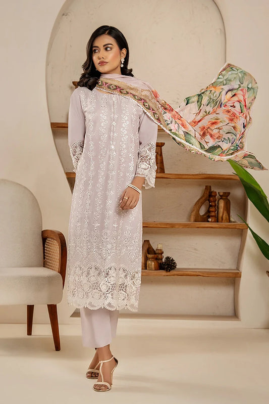 Khubsurat - 3 Pieces Ready To Wear - Lilac - 3854-KH-CT