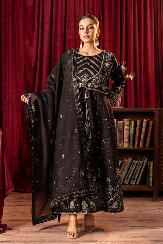 Khubsurat - 3 Piece Stitched Embroidered - Black - 3881-KH-ORNT