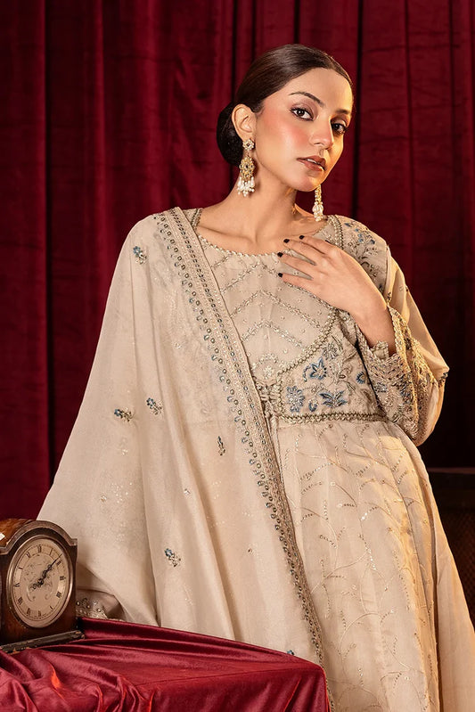 Khubsurat - 3 Piece Stitched Embroidered - Ash Grey - 3881-KH-ORNT