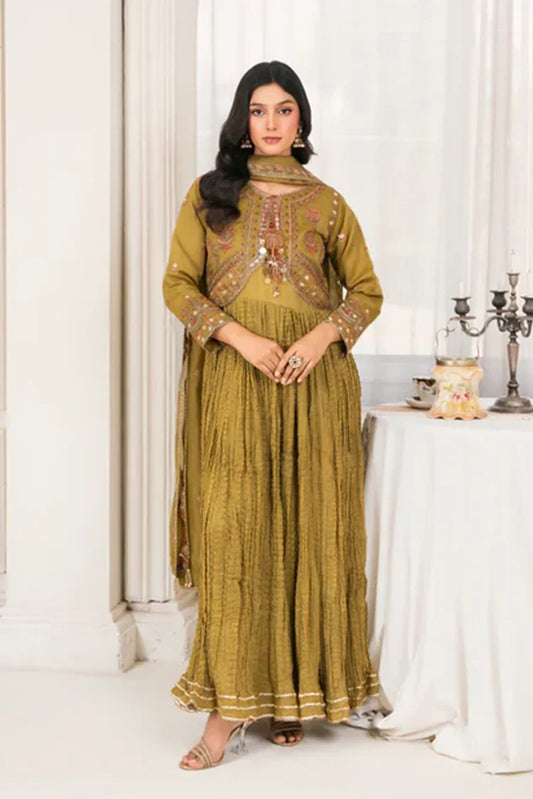 Picture of Khubsurat - 4 Piece Stitched Embroidered - Mustard - 3985-KH-OR-NT - Available at Raja Sahib