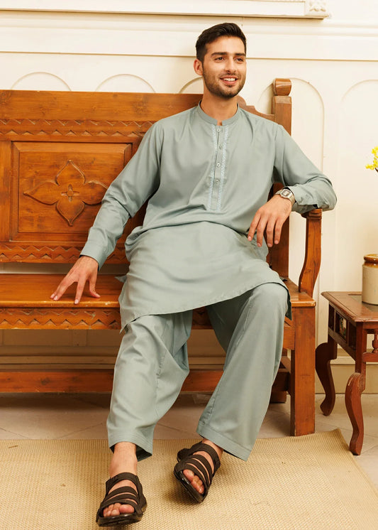Picture of Wash & Wear | Green Ban Shalwar Kameez - Available at Raja Sahib