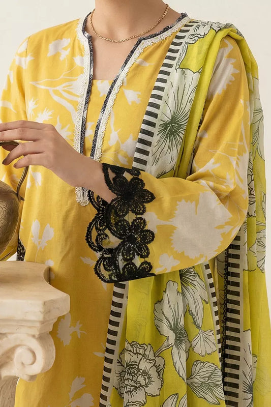 Picture of Peelu - 3 Piece - Stitched Lawn Suit Gold Dust - Available at Raja Sahib