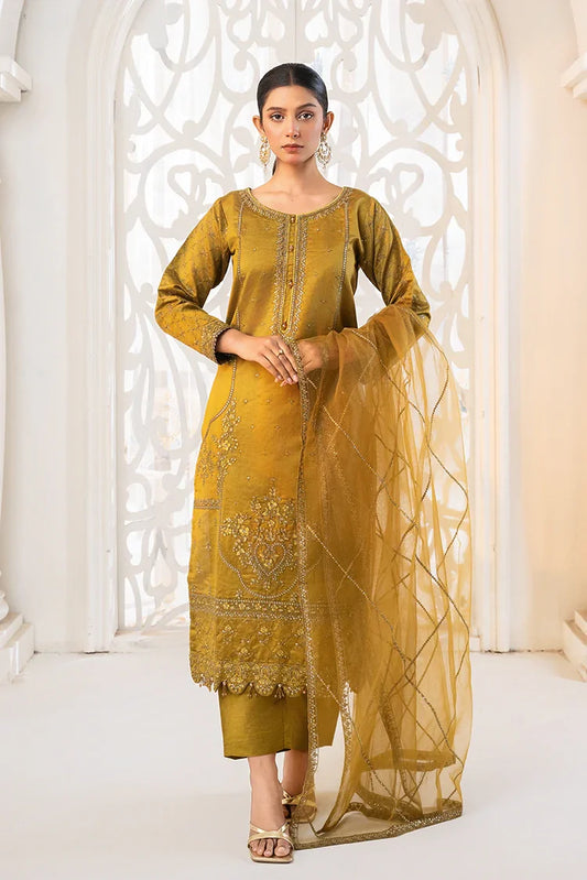 Picture of Khubsurat - 3 Piece Stitched Embroidered - Mustard - 4041-KH-SKTN - Available at Raja Sahib