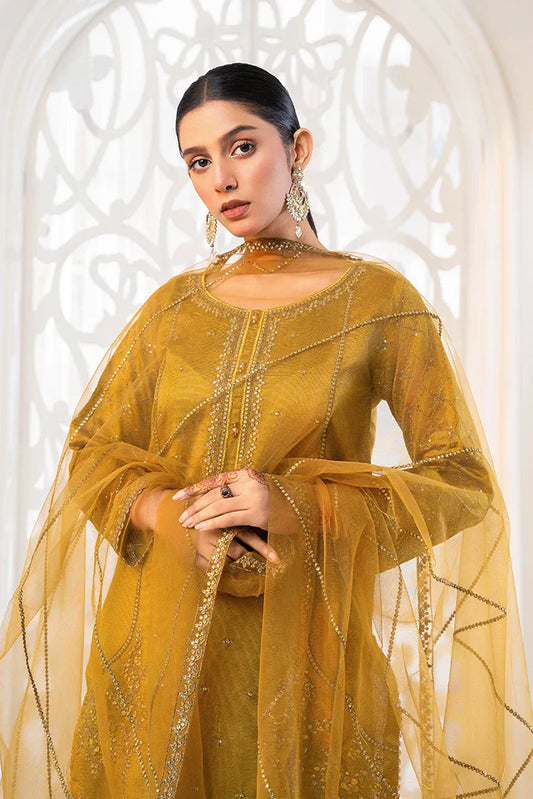 Picture of Khubsurat - 3 Piece Stitched Embroidered - Mustard - 4041-KH-SKTN - Available at Raja Sahib