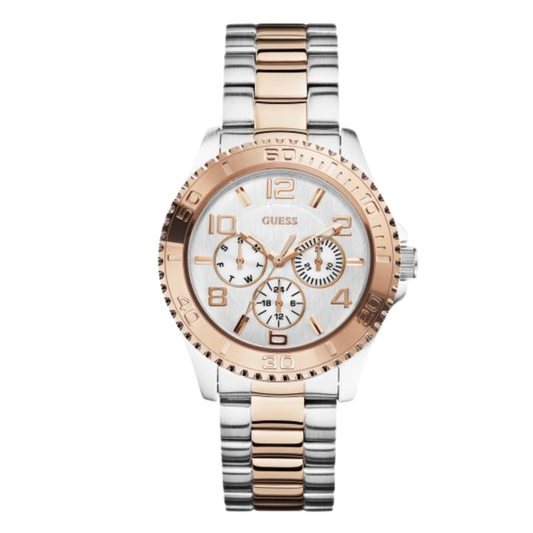 Guess BFF Multifunction Two-tone Stainless Steel White Dial Quartz Watch for Ladies - W0231L5