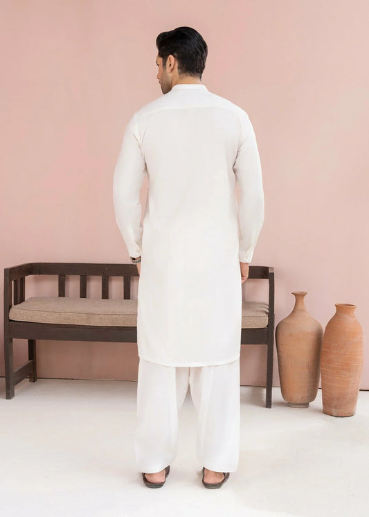 Picture of Wash & Wear | Ivory Ban Shalwar Kameez - Available at Raja Sahib