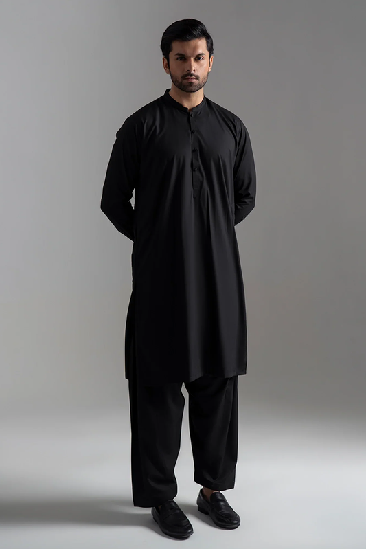 Picture of Wash & Wear | Black Ban Shalwar Kameez - Available at Raja Sahib