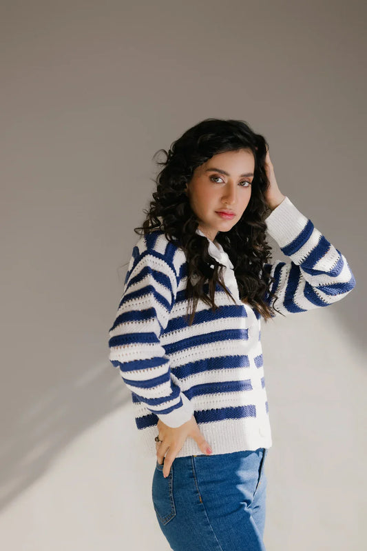Picture of Full Sleeves Crochet Cardigan - Available at Raja Sahib