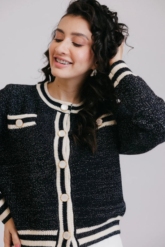 Picture of Ellena - Full Sleeves Round Neck Cardigan Sweater - Available at Raja Sahib