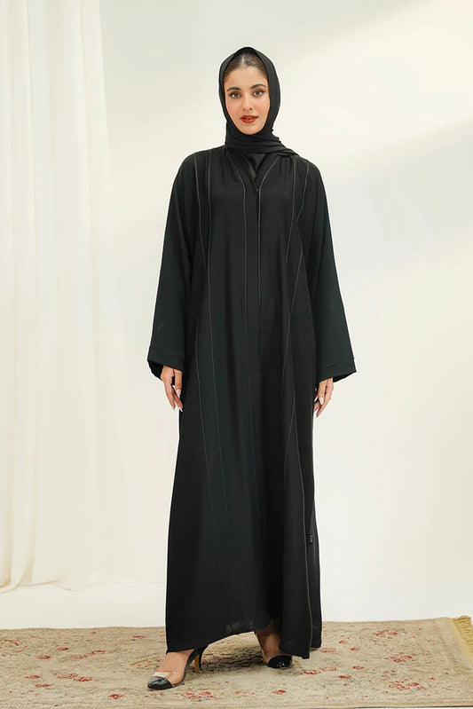 Picture of Divinely Crafted - Bella Abaya Set - Buttoned Up - Available at Raja Sahib