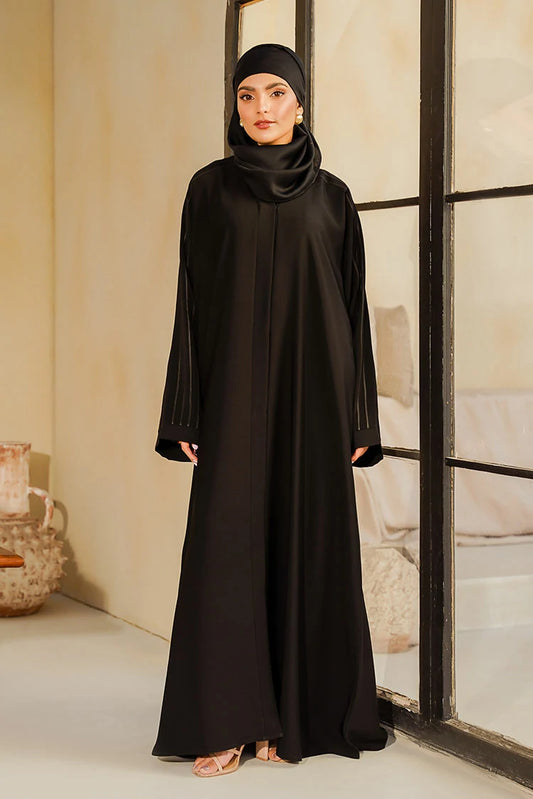 Picture of Divinely Crafted - Marjan Abaya Set - Buttoned Up - Available at Raja Sahib