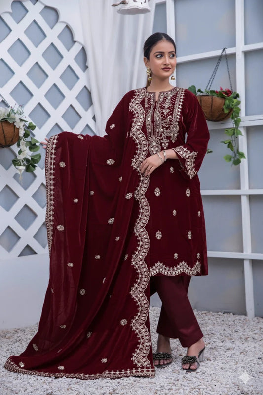 Silcot - Regal Sapphire Velvet Shawl