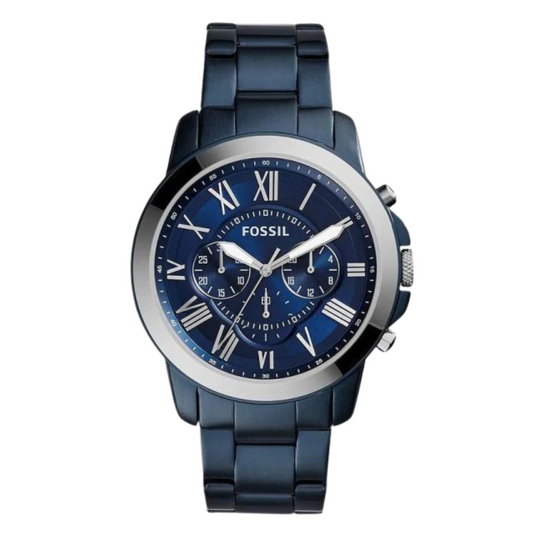 Picture of Fossil Grant Blue Stainless Steel Blue Dial Chronograph Quartz Watch for Gents - FS5230 - Available at Raja Sahib