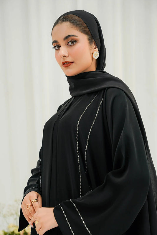 Picture of Divinely Crafted - Aria Abaya Set - Buttoned Up - Available at Raja Sahib