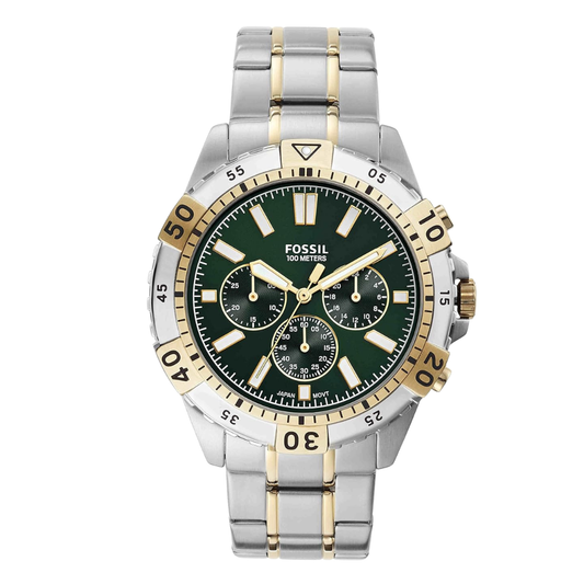 Picture of Fossil Garrett Two-tone Stainless Steel Black Dial Chronograph Quartz Watch for Gents - FS5622 - Available at Raja Sahib