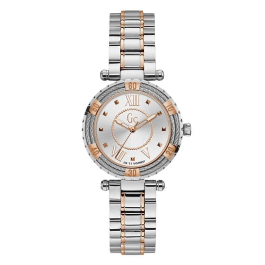 Guess Collection Lady Diver Two-tone Stainless Steel Silver Dial Quartz Watch for Ladies - Y41003L1
