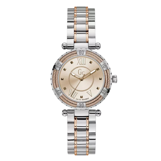 Guess Collection Lady Diver Two-tone Stainless Steel Rose Gold Dial Quartz Watch for Ladies - Y41007L3