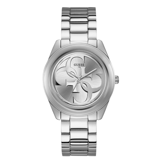 Guess G-Twist Silver Stainless Steel Silver Dial Quartz Watch for Ladies - W1082L1
