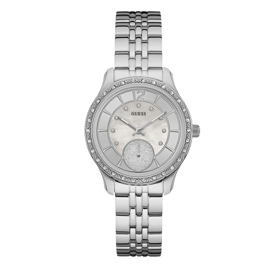 Guess Whitney Silver Stainless Steel Silver Dial Quartz Watch for Ladies - W0931L1